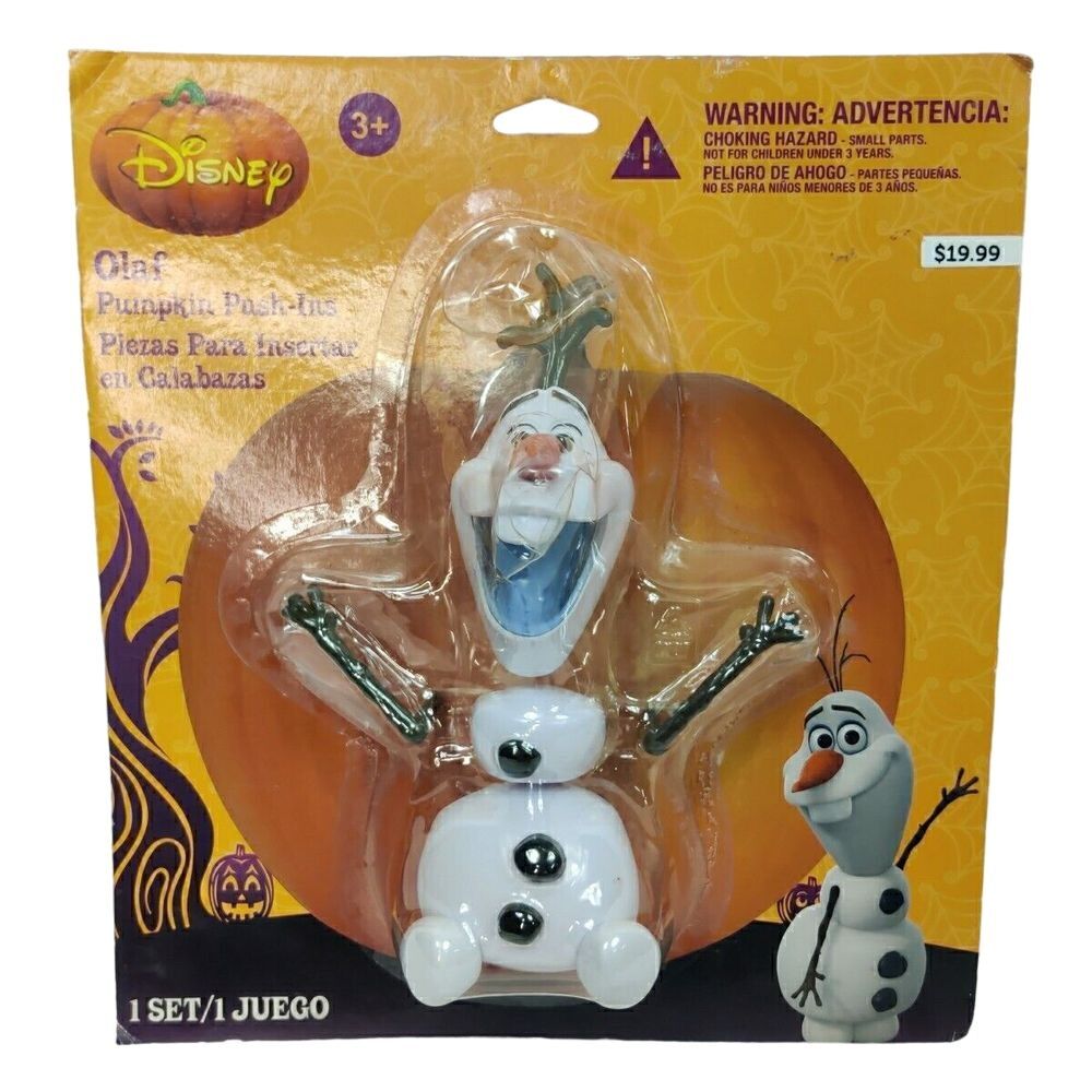 Disney Frozen Olaf‎ Pumpkin Push-ins Gemmy 2015 Halloween Decor